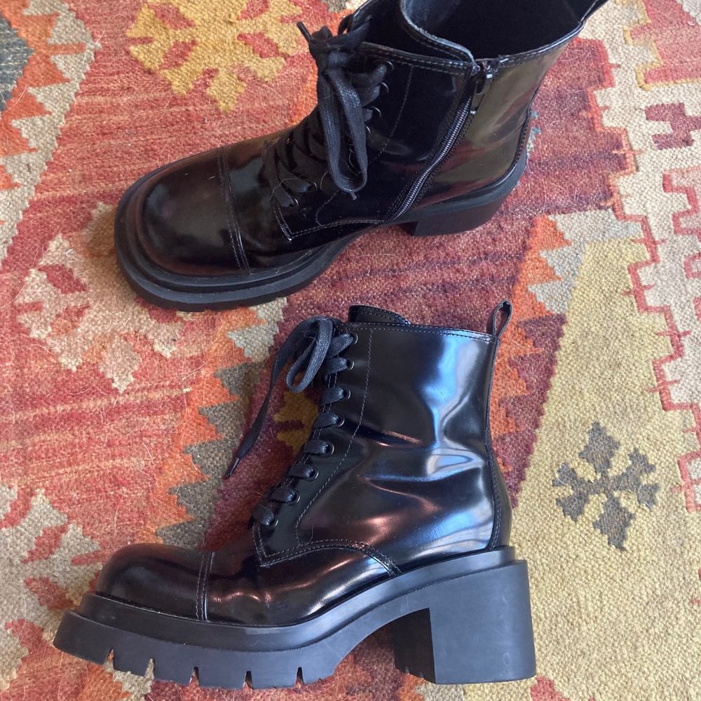 Jeffrey Campbell STRIDING Black Box Boots / 8.5